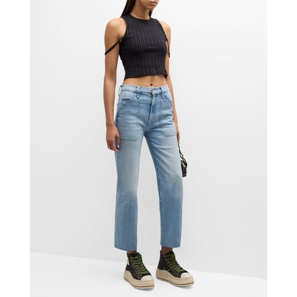 Mother The Patch Rambler Ankle Jeans High Rise Norway Dude Blue Size 27 NWT